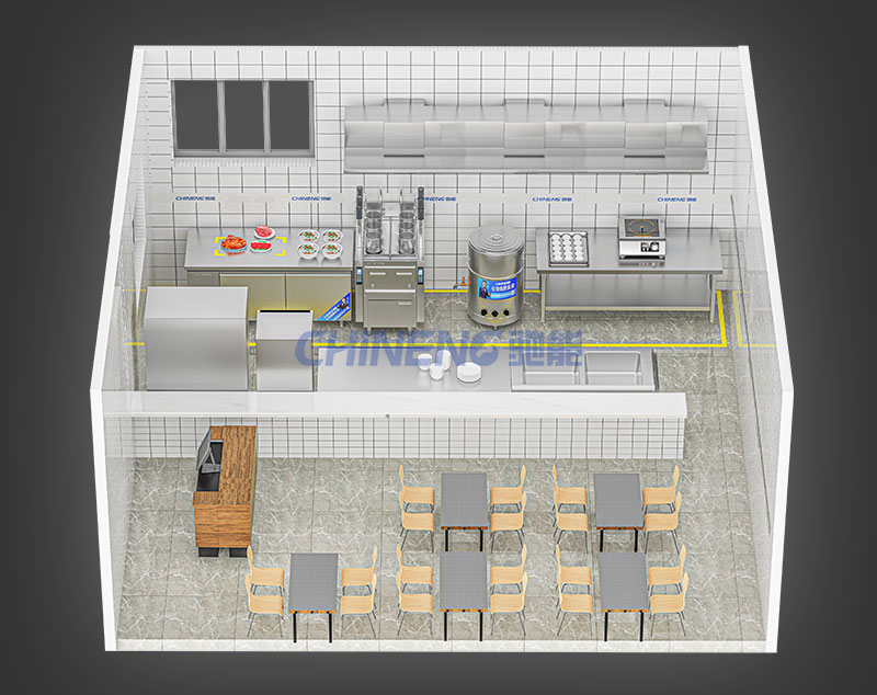 Flavored noodlesSoup Noodle Congee Shop 3D Rendering