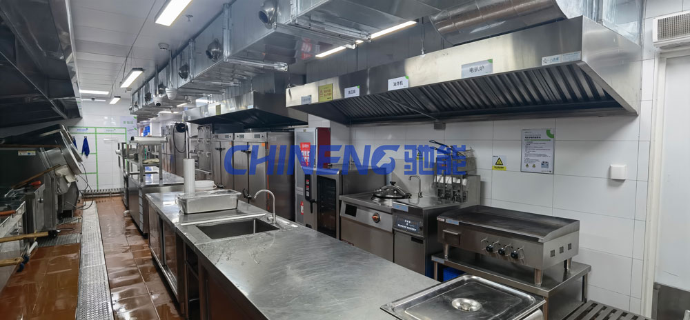 Medium sized multi dish Chinese restaurantChinese Restaurant Kitchen 3D Rendering