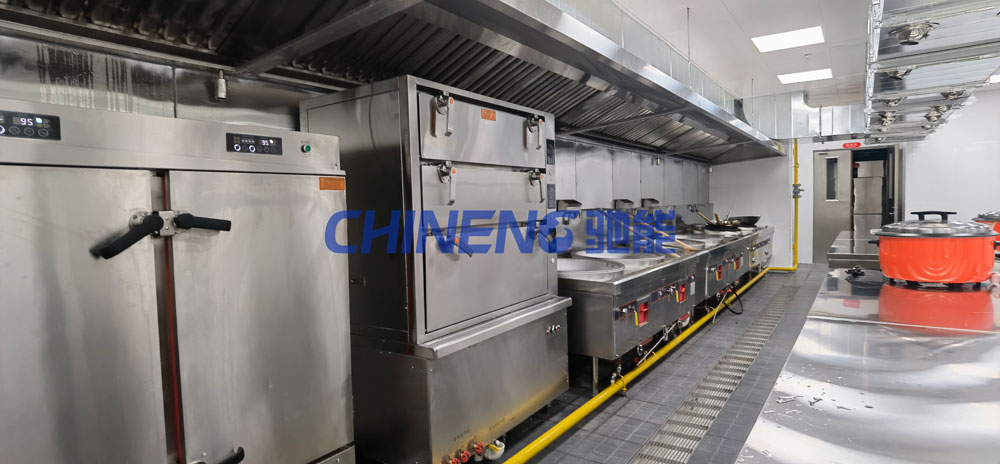 Medium sized multi dish Chinese restaurantChinese Restaurant Kitchen 3D Rendering