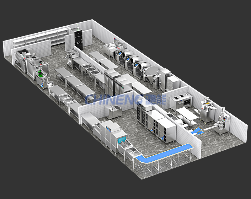 200-300Smart Canteen 3D Rendering