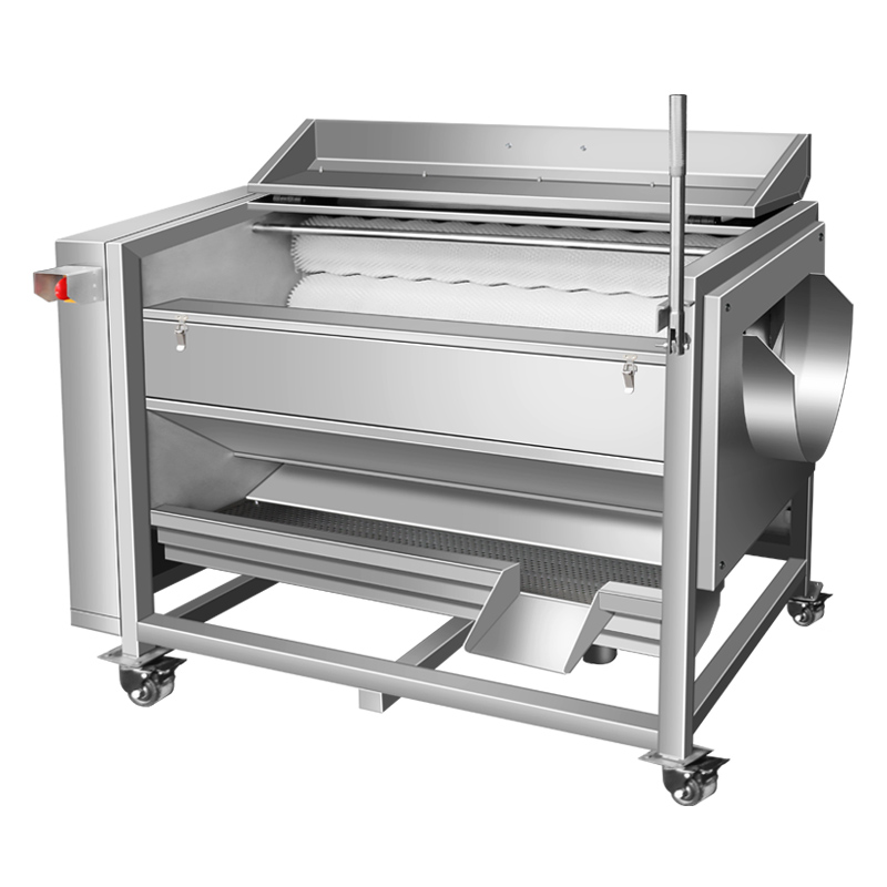 Brush cleaning and peeling machine